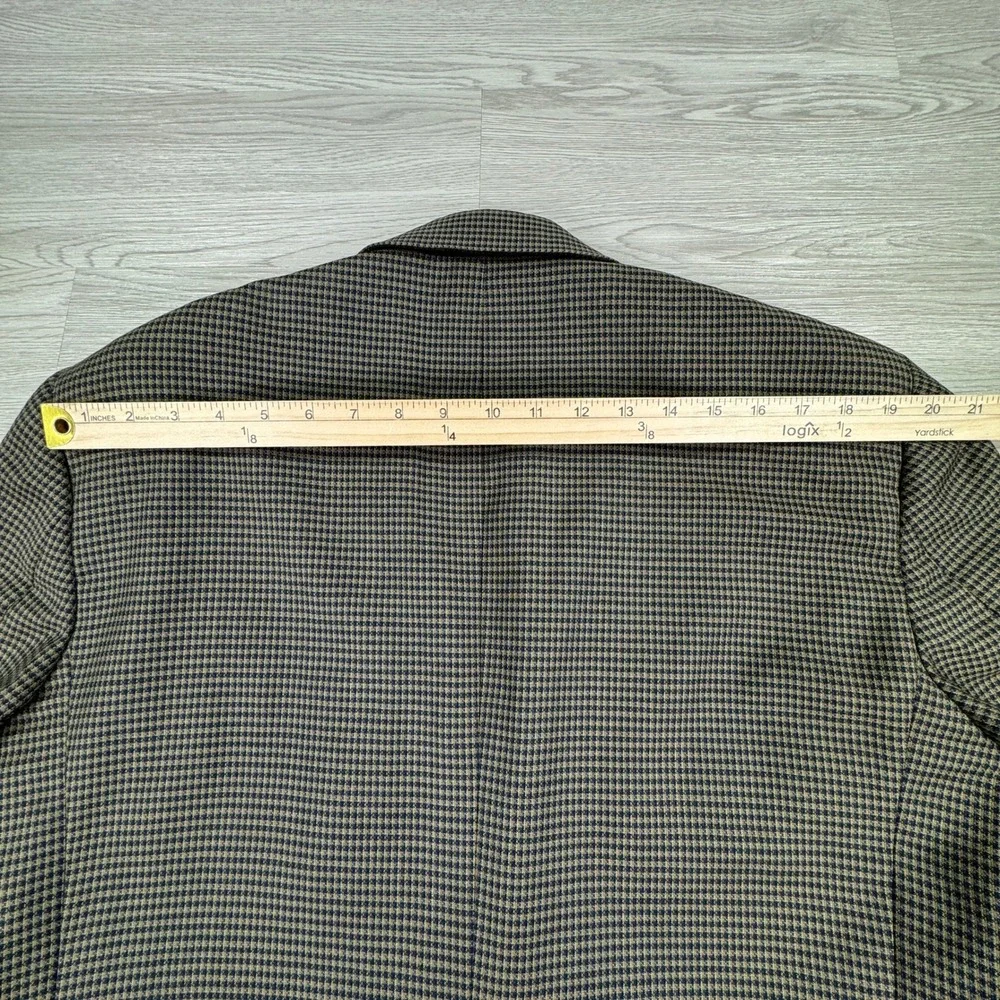 Roberto Villini Mens‎ Blazer Super 100 Wool Houndstooth Brown Green 44 LN Italy